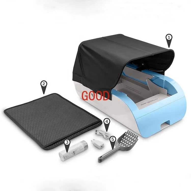 قائمة جديدة للتحكم في رائحة القطط صندوق نفايات القطط الأوتوماتيكي للتنظيف الذاتي للحيوانات الأليفة