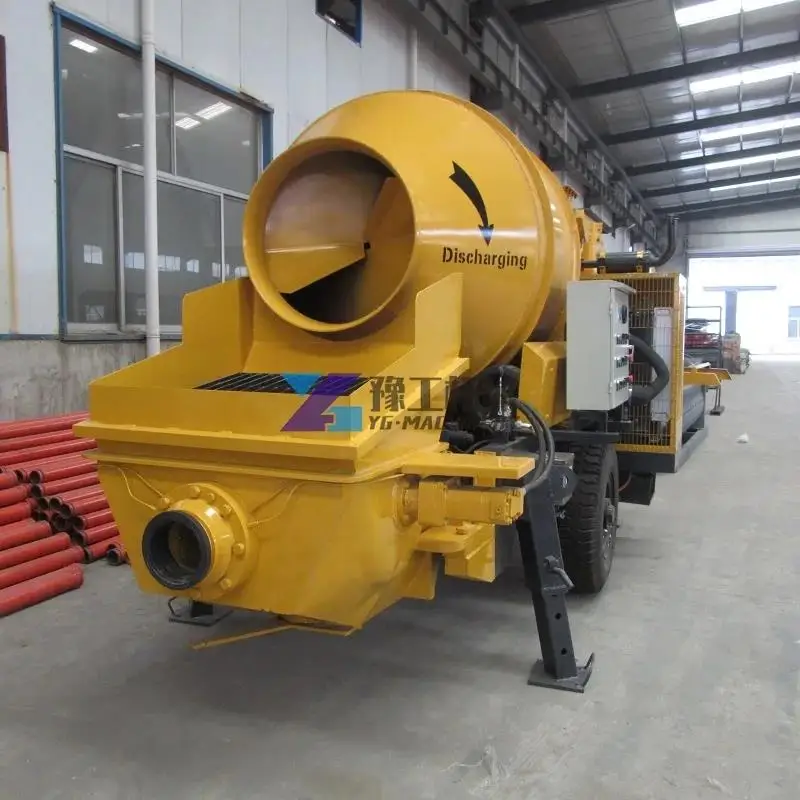 Trailer Concrete Pump and Concrete Mixer Price/Diesel Mobile Concrete Mixer Construction Machinery Concrete Mixer with Pump