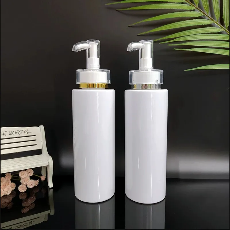 10/30/50pcs 100-500ml Empty Plastic Pump Lotion Shampoo Bottle High-end Cosmetics Bottles Acrylic Pump Head Refillable