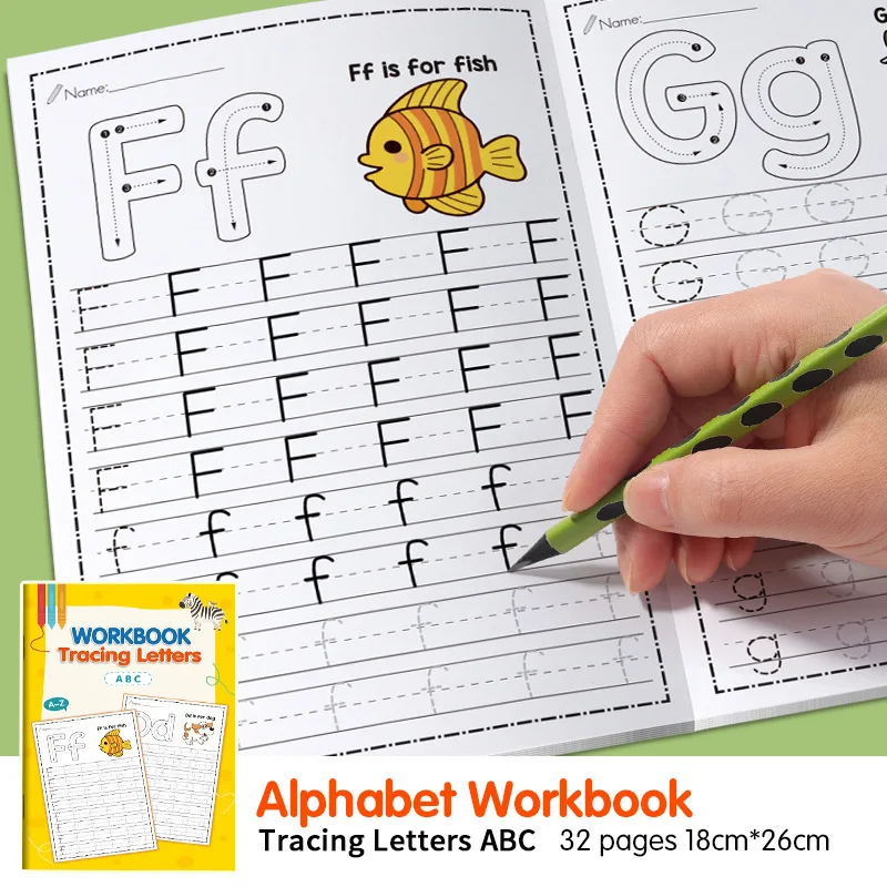 32 Pages Alphabet Handwriting Letter Workbook Practice Book Preschool Learning Activity Book Educational Back to School Gift