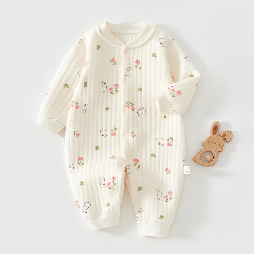 Baby Boy Clothes Winter Autumn Quilted Warm Baby Jumpsuits Long Sleeve Newborn Baby Girl Christmas Romper Wholesale