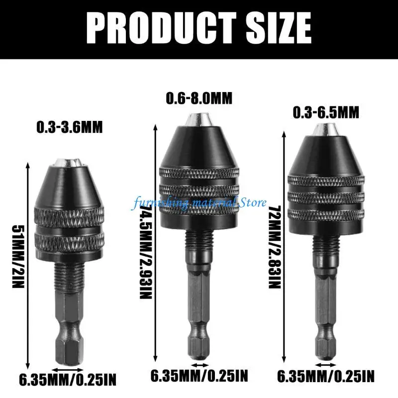 Y5GD Hexagonal Shank Three Jaw Chuck For Power Tool Efficient Drill Changes Crafting
