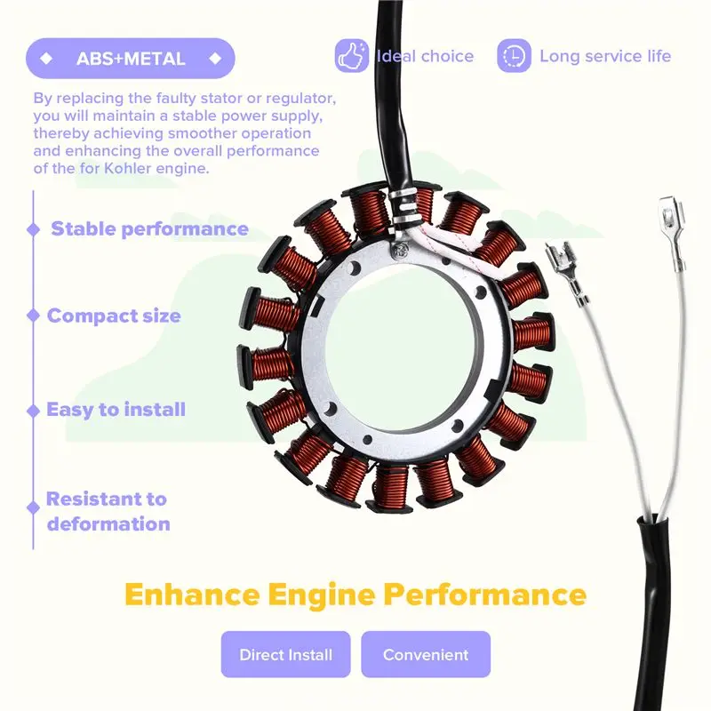Precise 237878-S 54-755-09S 15/20 Amp Stator Assembly Kit For Kohler CV460 CV490 CV492 CV493 K161 K181 K241 K301 K341