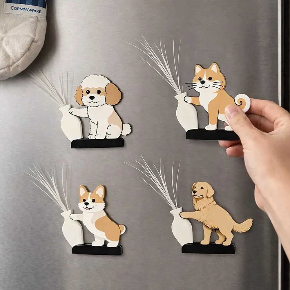 Mini Puppy Pushing a Vase Ornament Cartoon Whiskers Storage Puppy Whiskers Collection Souvenir Box