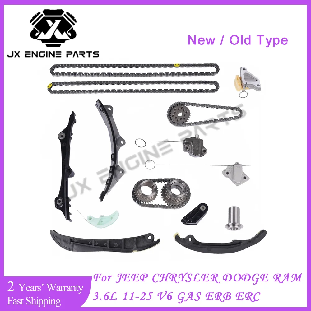 Kit de corrente de distribuição de motor ERB ERC para JEEP 3.6 GRAND CHEROKEE CHRYSLER PACIFICA 200 DODGE DURANGO RAM 1500 3.6L DOHC 11-24 GÁS