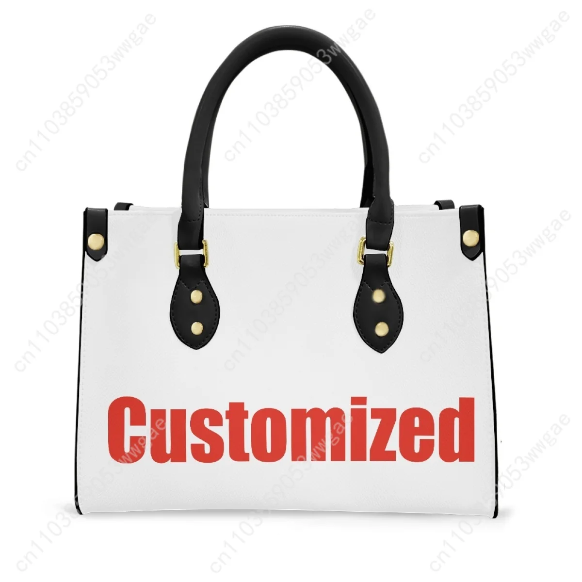 Mikecrack Tote Bag Purse Women Man High Quality Personalized Text Image PU Leather Customized Handbag Commuter Shopping Gift Bag