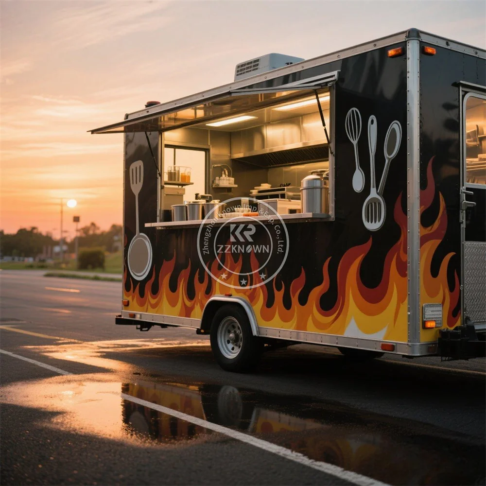 

Customized Food Trailer Snacks Mobile Street Catering Kiosk with Full Kitchen Concession Catering Trailer Food Truck For Sale