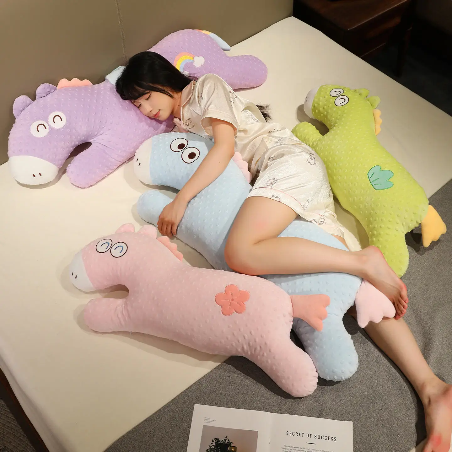 

Summer Cool Fabrics Horse Pillow Plush Toys Breathable Cozy Cartoon Horse Throw Pillow Headboard Cushion Lovely Home Decor