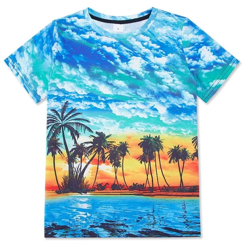 Men Casual Clothing Summer Hawaii Beach T-Shirts Women y2k Tops Fashion Cool Streetwear Tee Funny Kids Boys Girls Tops camisetas