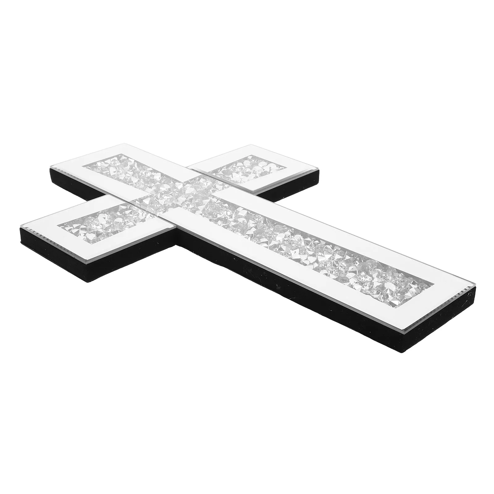 Glass Catholic Wall Cross Elegant Mosaic Crucifix Spiritual Religious Cross Decorative Living Room Church Villa Wall Decor
