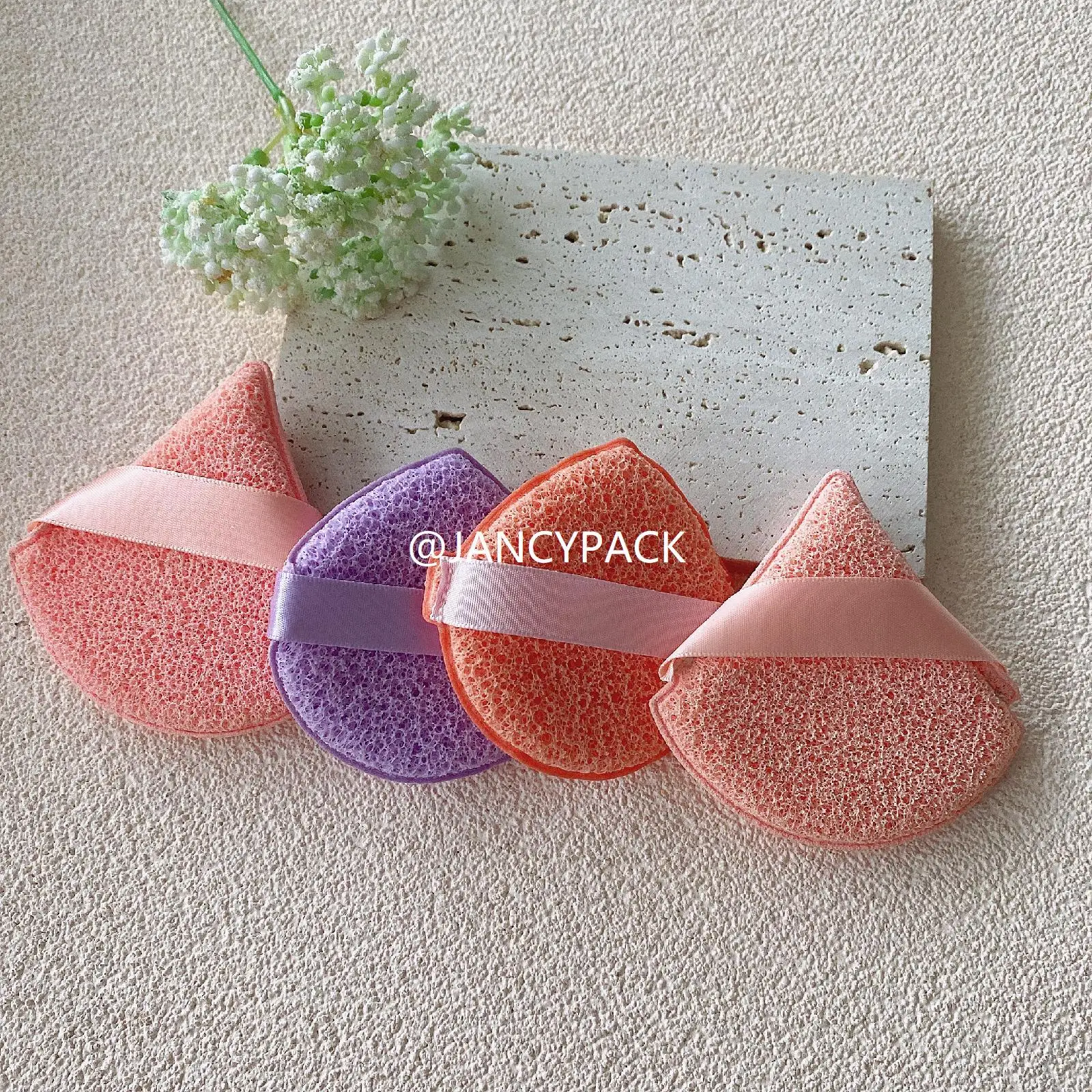 10PCS Triangle/Waterdrop Konjak Washing Face Sponge Soft Makeup Remover Facial Cleansing Sponge Face Makeup Wash Pad