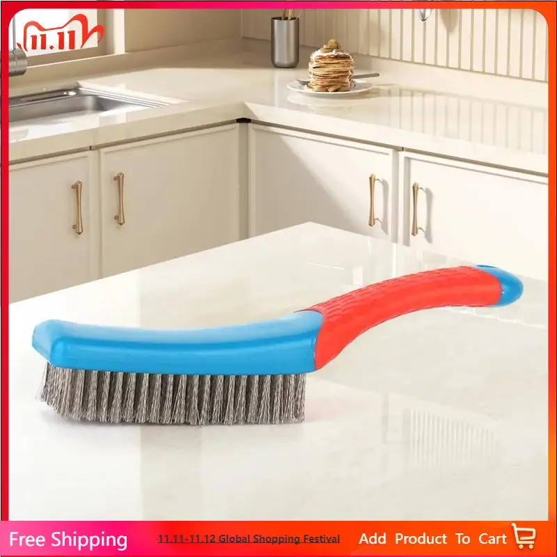 

1PC Stainless Steel Wooden Handle 8-row Wire Brush Suitable for Cultural Toys/Diamond Bodhi Walnuts, or Cleaning/Rust Removal