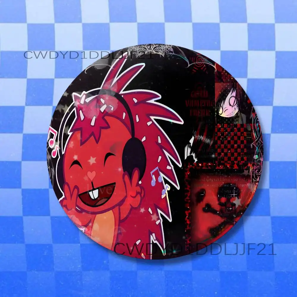Flaky HTF Happy Tree Friends Brooch Creative Badge for Hat Bag Decoration Fans Collect Gifts