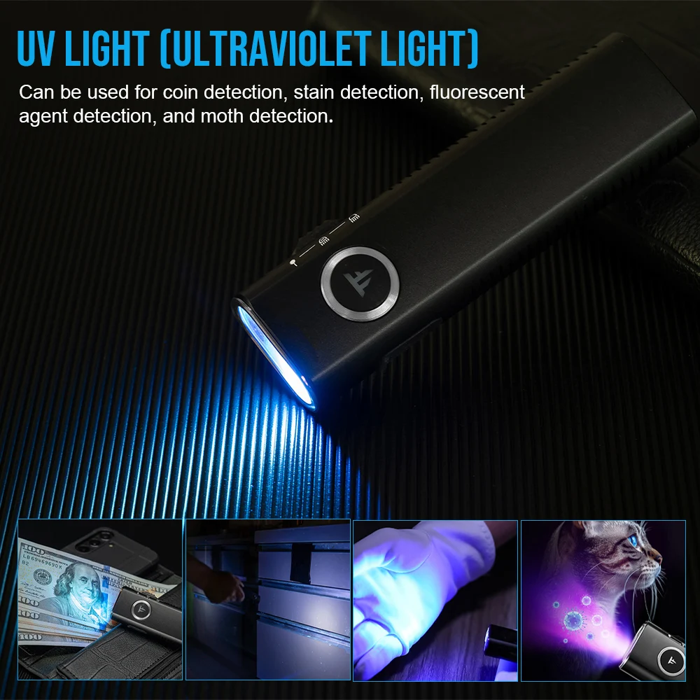 Trustfire MINIX3-SE Multifunctional EDC Flashlight 1200LM with 365nm UV 3R Red Light White Flood LED Torch IPX6 USB Rechargeble