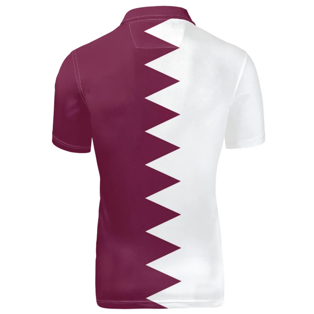 State Of Qatar Free Custom Made Name Number Team Logo Qa Lapel T Shirt Qat Country Arab Nation Arabic Flag Print Photos Clothes