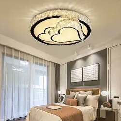 Crystal bedroom light modern simple LED ceiling light round light luxury restaurant light romantic wedding room household light