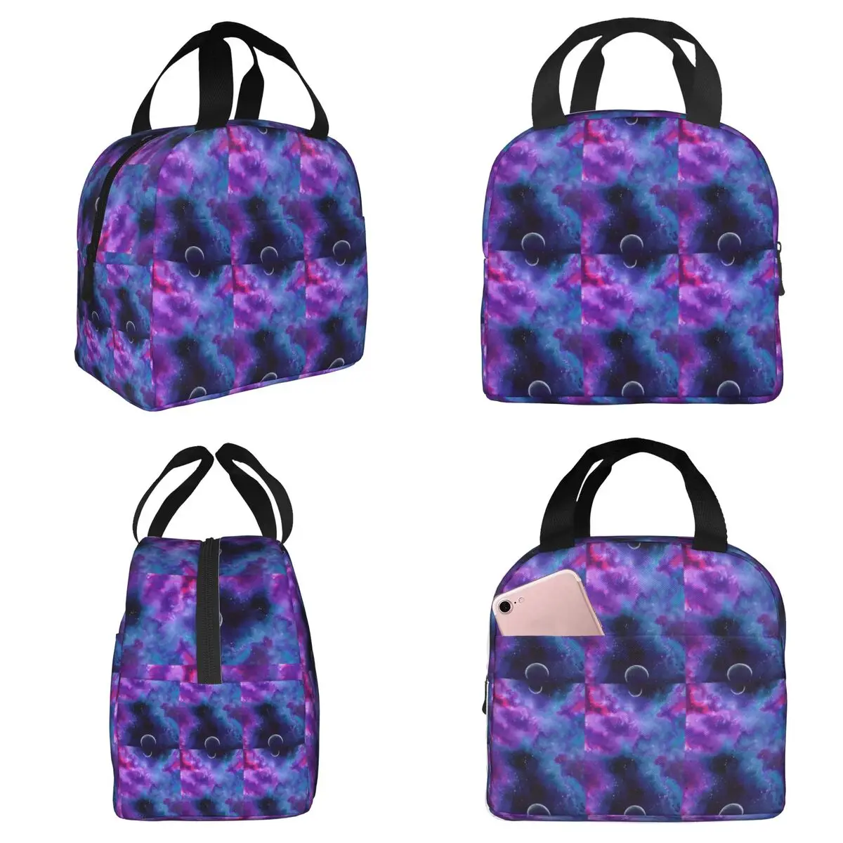 

Изолированная сумка для обеда Neon Galaxy Dreams для детей, школьная термосумка-холодильник для еды, портативный контейнер для ланчей