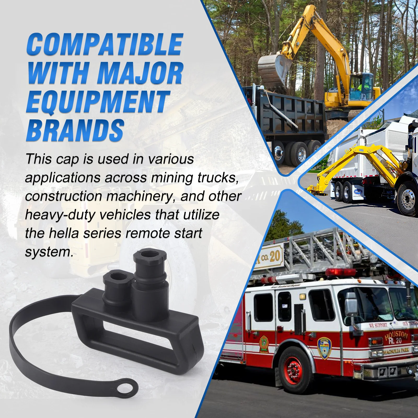 Для Hella Remote Jump Start Terminal Caterpillar Mining Truck Heavy Equipment New 9HD 177 305-011 Черная резиновая клеммная крышка