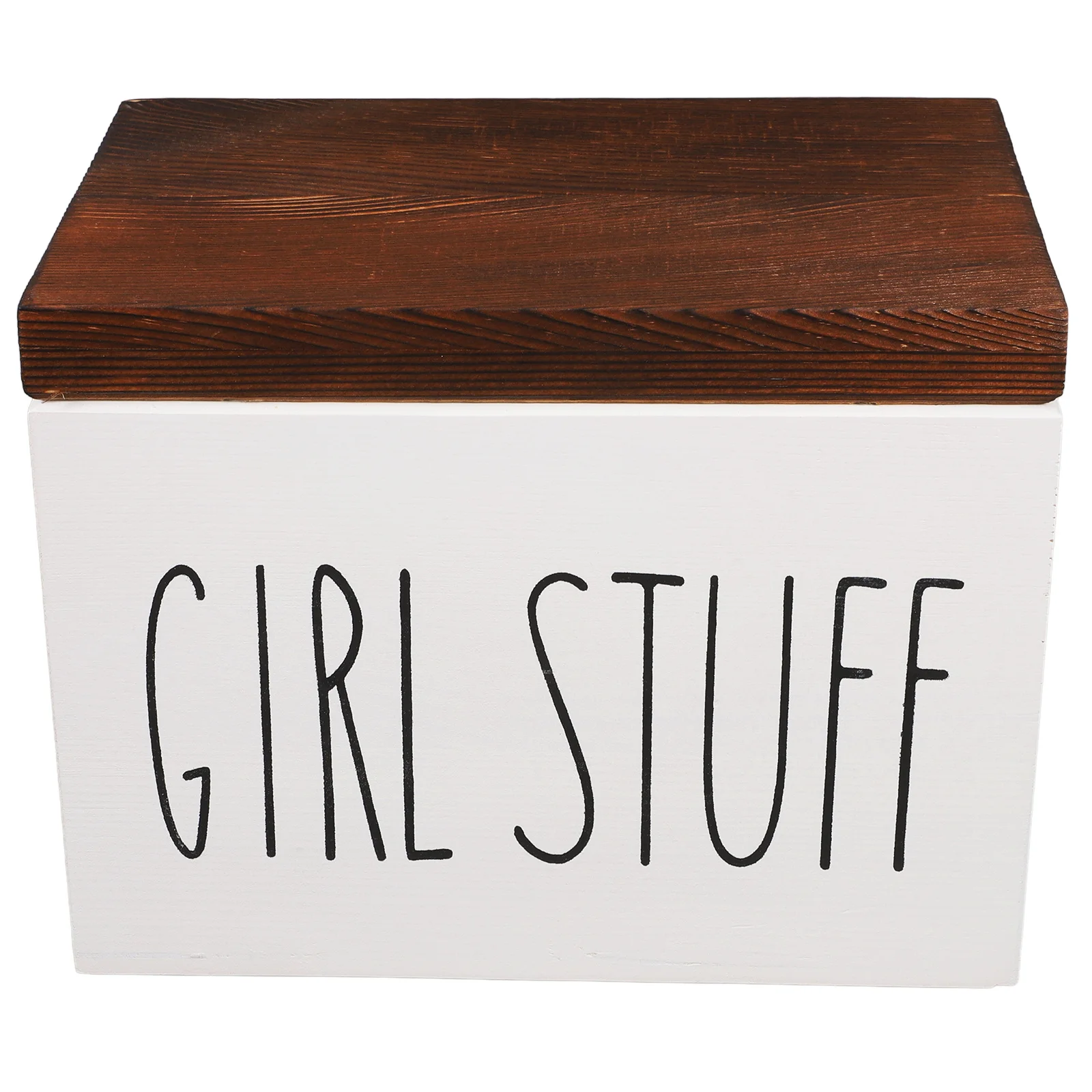 

1pc Wooden Sanitary Napkin Box Large Capacity Feminine Organizer Dustproof Lid Period Essentials Storage Bathroom Bin