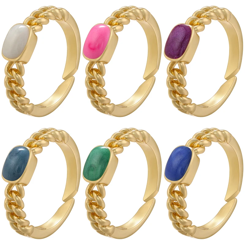 ZHUKOU heart shape rings for women enamel chain shape opening Couple rings Brass Cubic zirconia Quicksand ring wholesale VJ520