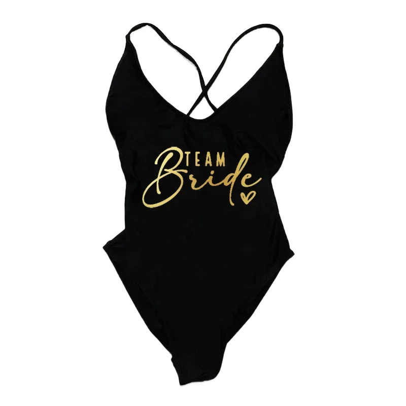 

Bachelorette Party One Piece Swimsuit Women Team Bride Swimwear Summer Bathing Suit Sexy Padded Beachwear Woman Swimming Suit