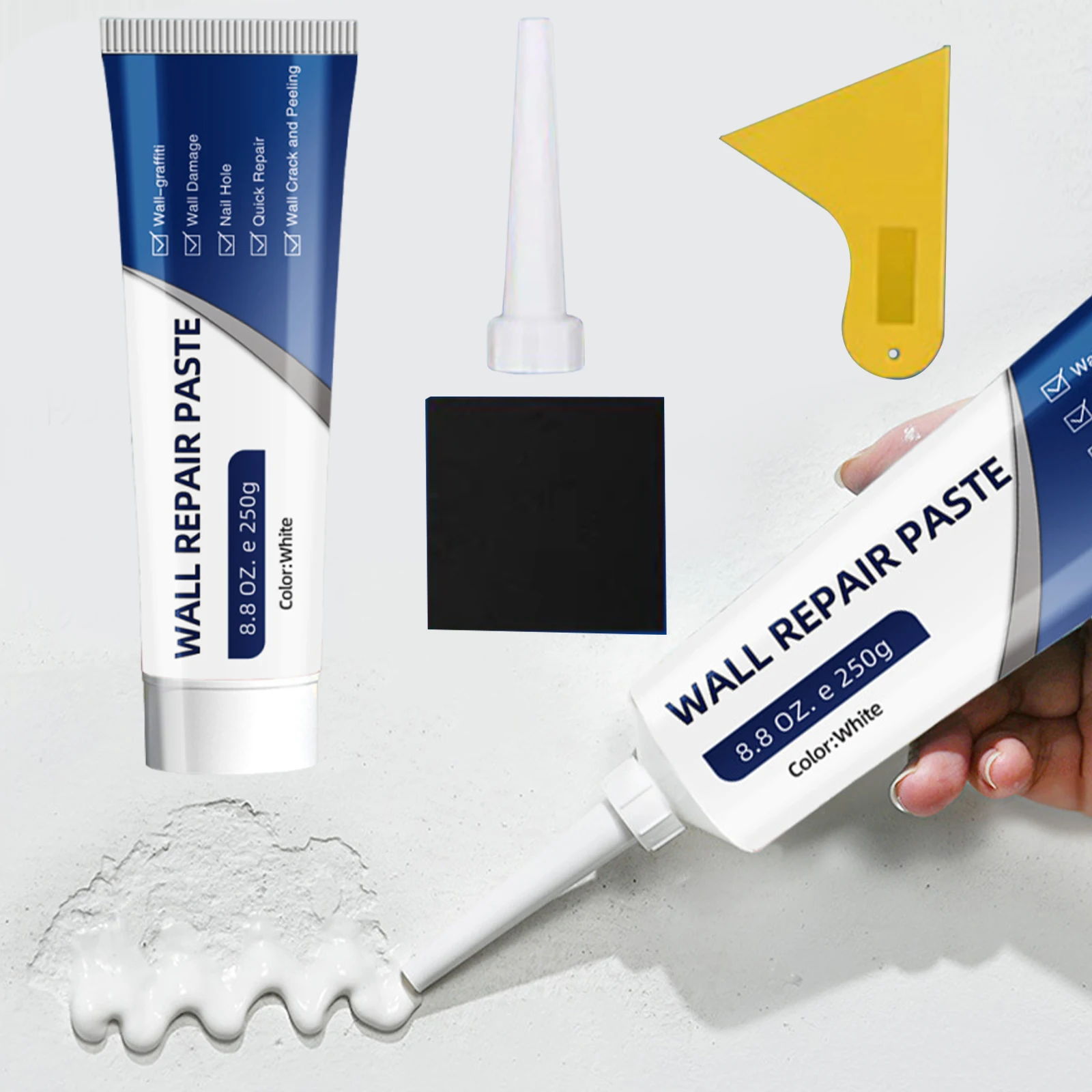 2 Pack Drywall Repair Kit Wall Repair Paste Wall Surface Hole Fill Quick and Easy Solution for Holes Cracks Walls and Ceilings