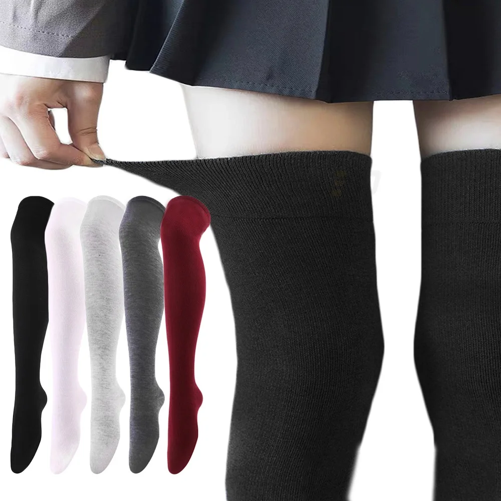 Fashion Leg Women Socks Over Knee Socks Solid Warmers Knee High Socks 5 Colors Optional