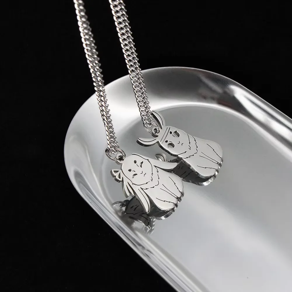 Anime Mo Dao Zu Shi Necklace Grandmaster of Demonic Cultivation Wei WuXian Lan WangJi Rabbit Pendant Unisex Choker Jewelry Gifts