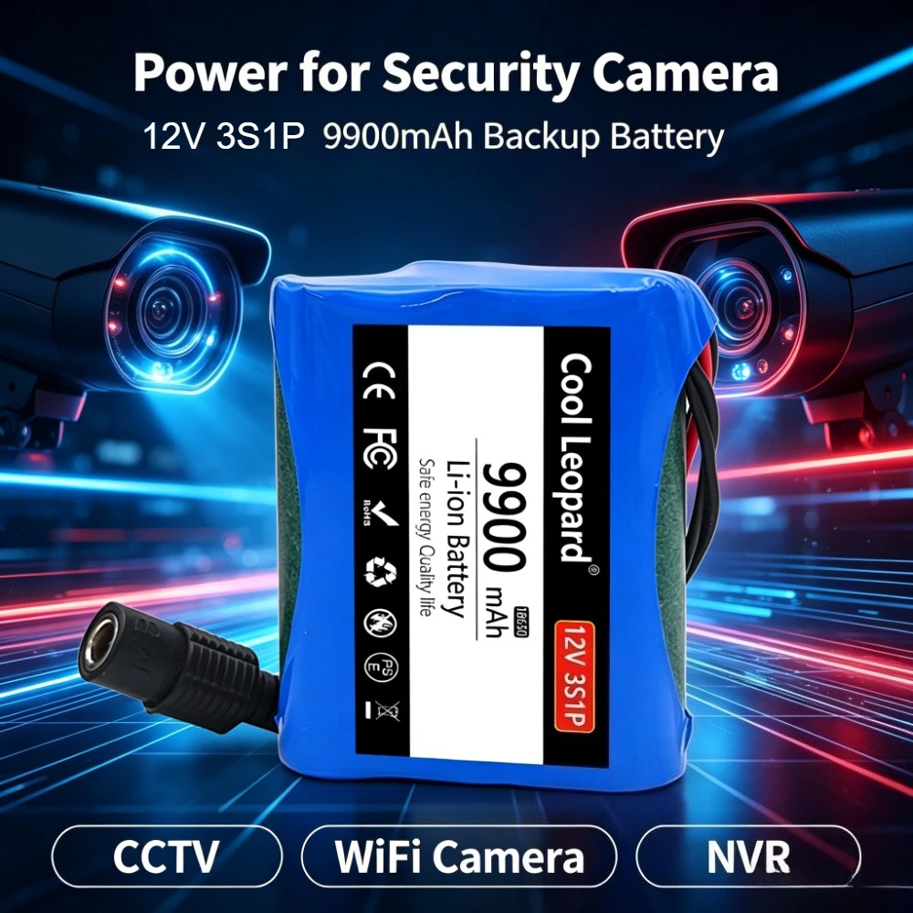 12V 9900mAh 9.9Ah 3S1P 18650 Lithium Battery Pack Built-in BMS DC 12.6V Rechargeable Lithium Ion Battery With Charger