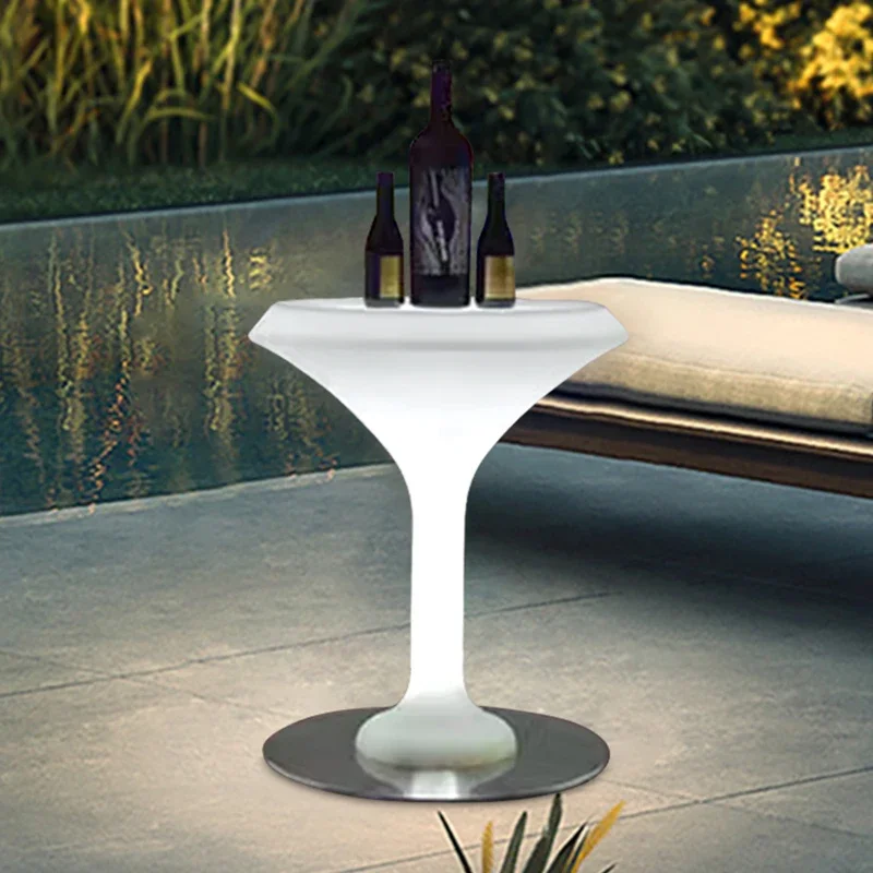 Skybesstech,LED Banquet Beer Cooler Cocktail Table, Lumineux Bar Table , Interieur/Exterieur Lighting, Coffee Bar Furniture, 1pc