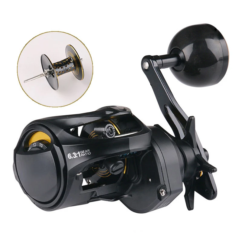 

Jetshark Size 300 6+1bb Casting Fishing Reel 16kg Max Drag 6.3: 1 Gear Ratio Carbon Fiber Baitcasting Reel