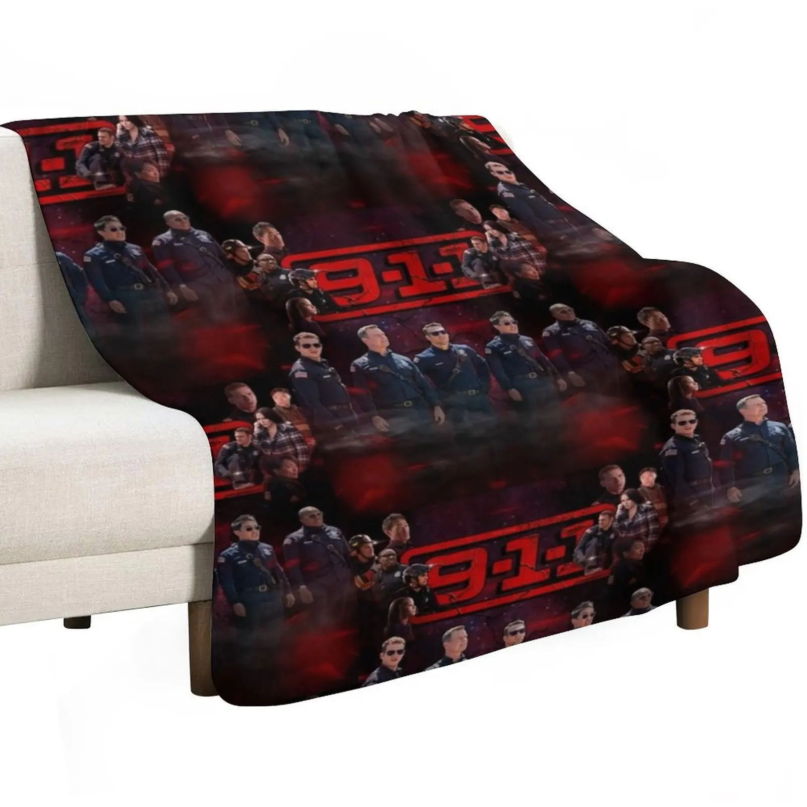 9-1-1 : Cast (Purple Red Haze) Throw Blanket Luxury Brand wednesday anime Retros Custom Weighted Blankets