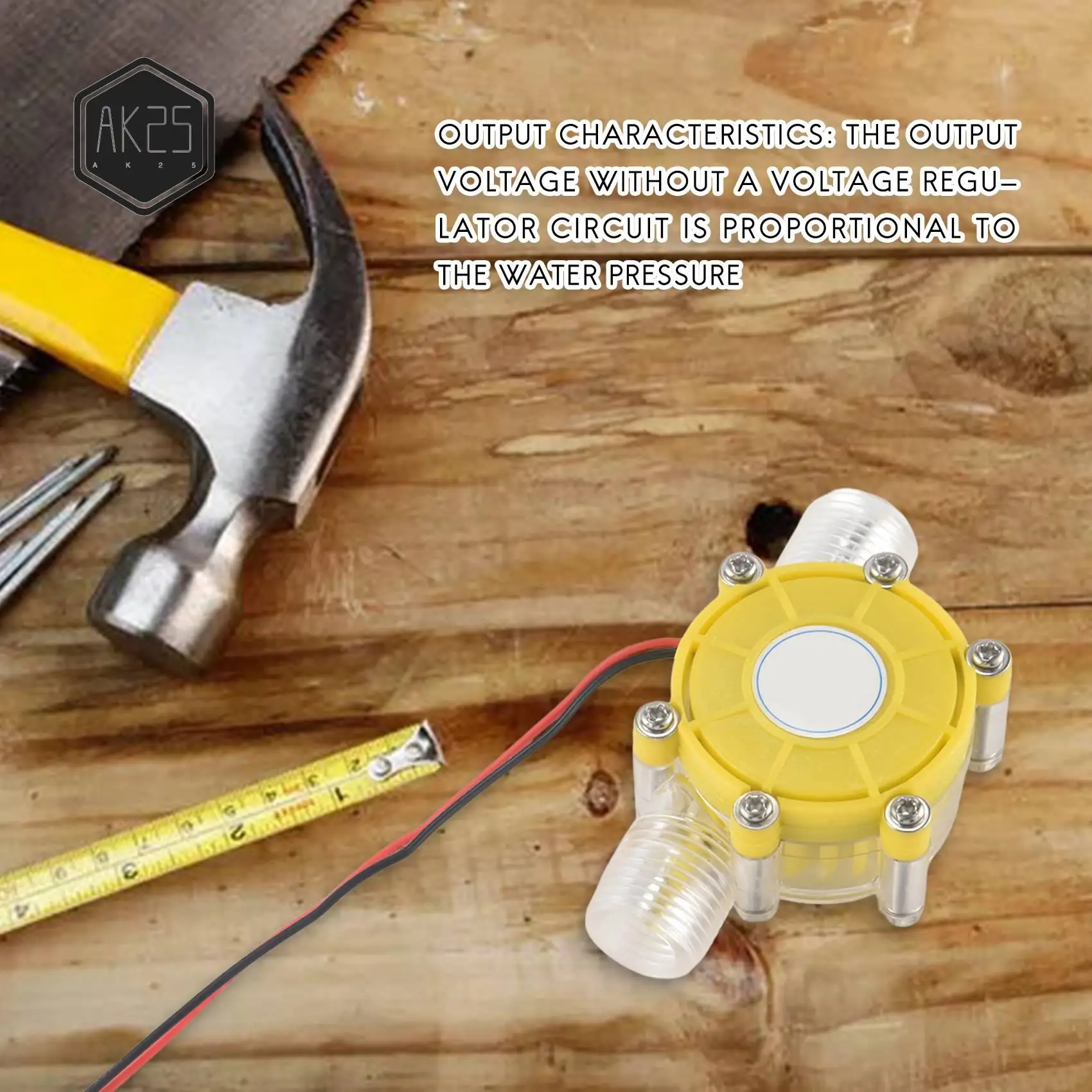 

AK25-12V Regulated DC Micro-Type Hydro Generator Small Generator Water Flow Air Pressure Generator Faucet Power