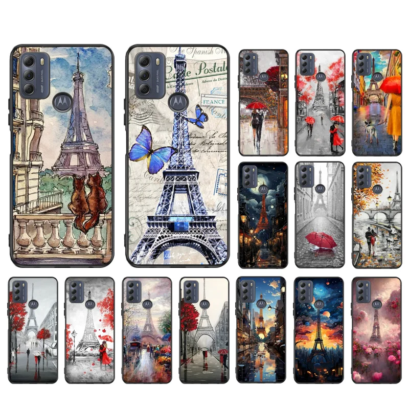 Eiffel Tower Art Phone Case For Moto E32 E32S E20 E40 E7 Plus Edge 40 30 Ultra Neo 20 lite G13 G9Plus GPure GStylus