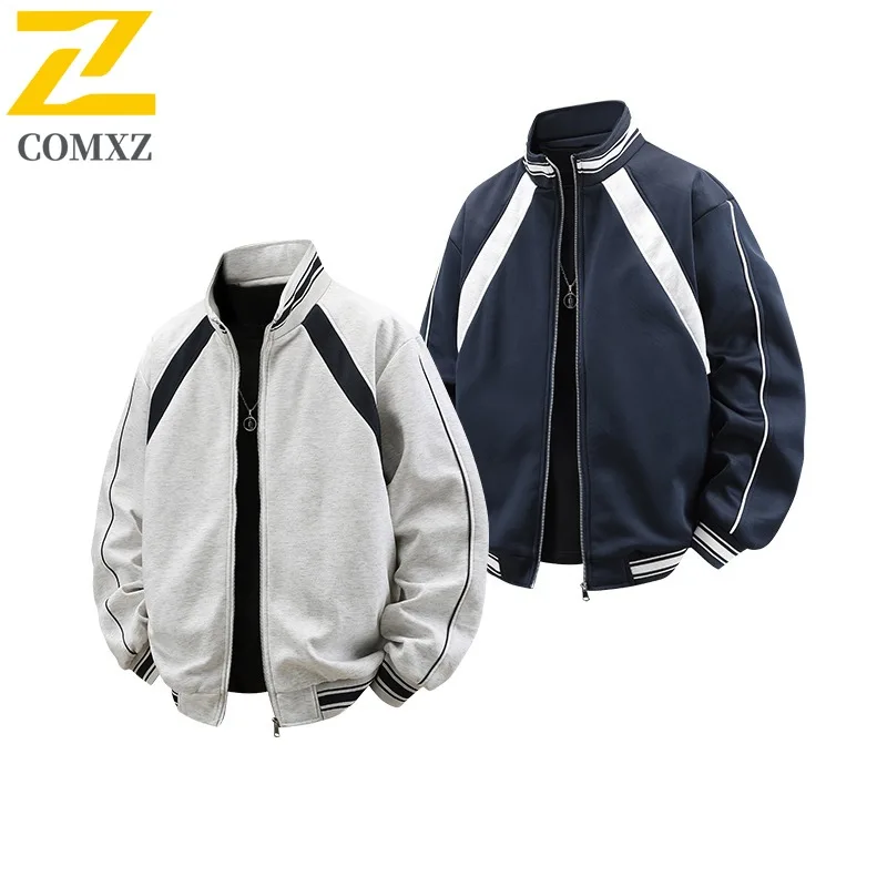 

COMXZ Varsity Jacket Loose Classic New Minimalist Travel Work Trench Coat Comfortable Hiking Windbreaker Jacket Men's Clothing