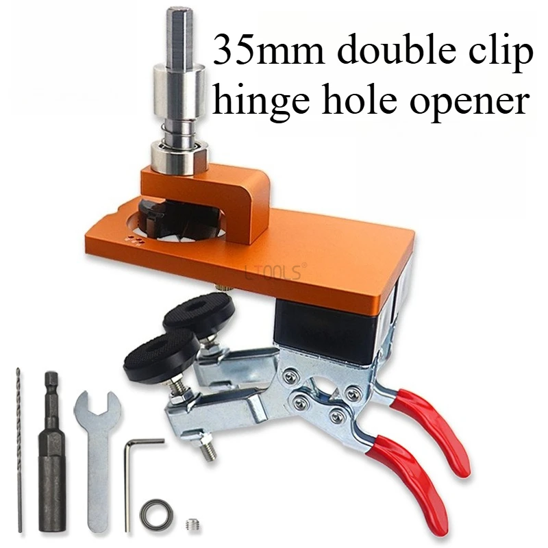 

Деревообрабатывающие инструменты, профессиональный регулируемый держатель отверстий 35 мм, подходит для шарнира шкафа, сверлильное приспособление, вспомогательный ограничитель