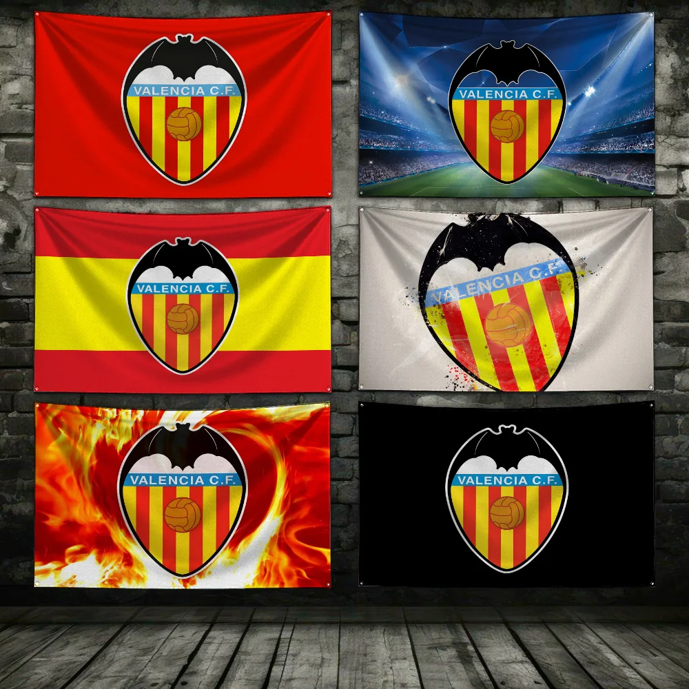 3x5 Ft Football Club Flag Polyester Digital Printing Banner For Garage or Out door Decoration V-ValenciaS