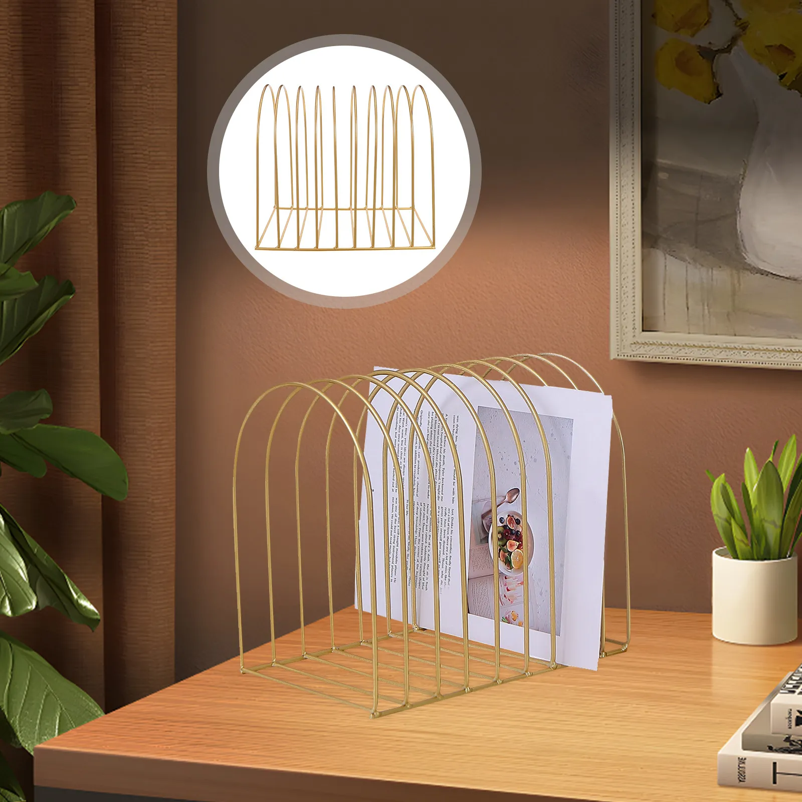 

Металлическая настольная подставка для книг, прочная металлическая полка в индустриальном стиле, компактный многоярусный органайзер для офиса