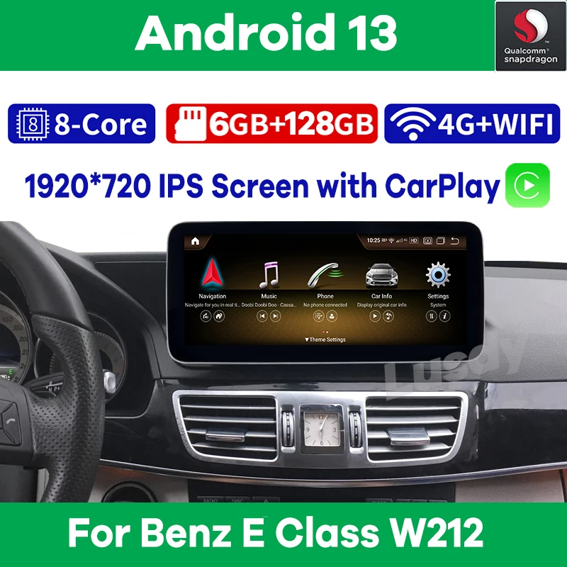 

Android 13 Qualcomm 6G 128G Car Multimedia Player GPS Radio for Mercedes Benz E Class W212 E200 E230 E260 E300 CarPlay Stereo BT