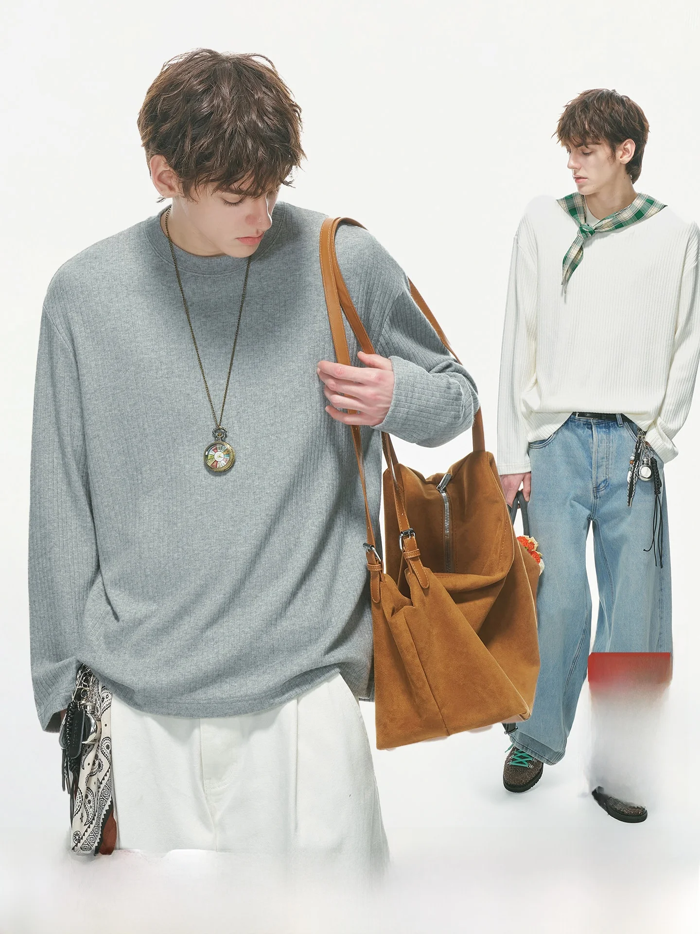 Dream Made Long Sleeve T-Shirt Men's Base Layer Shirt Easy to Manage Knitted Cotton Spring Autumn Fashion Commute Style