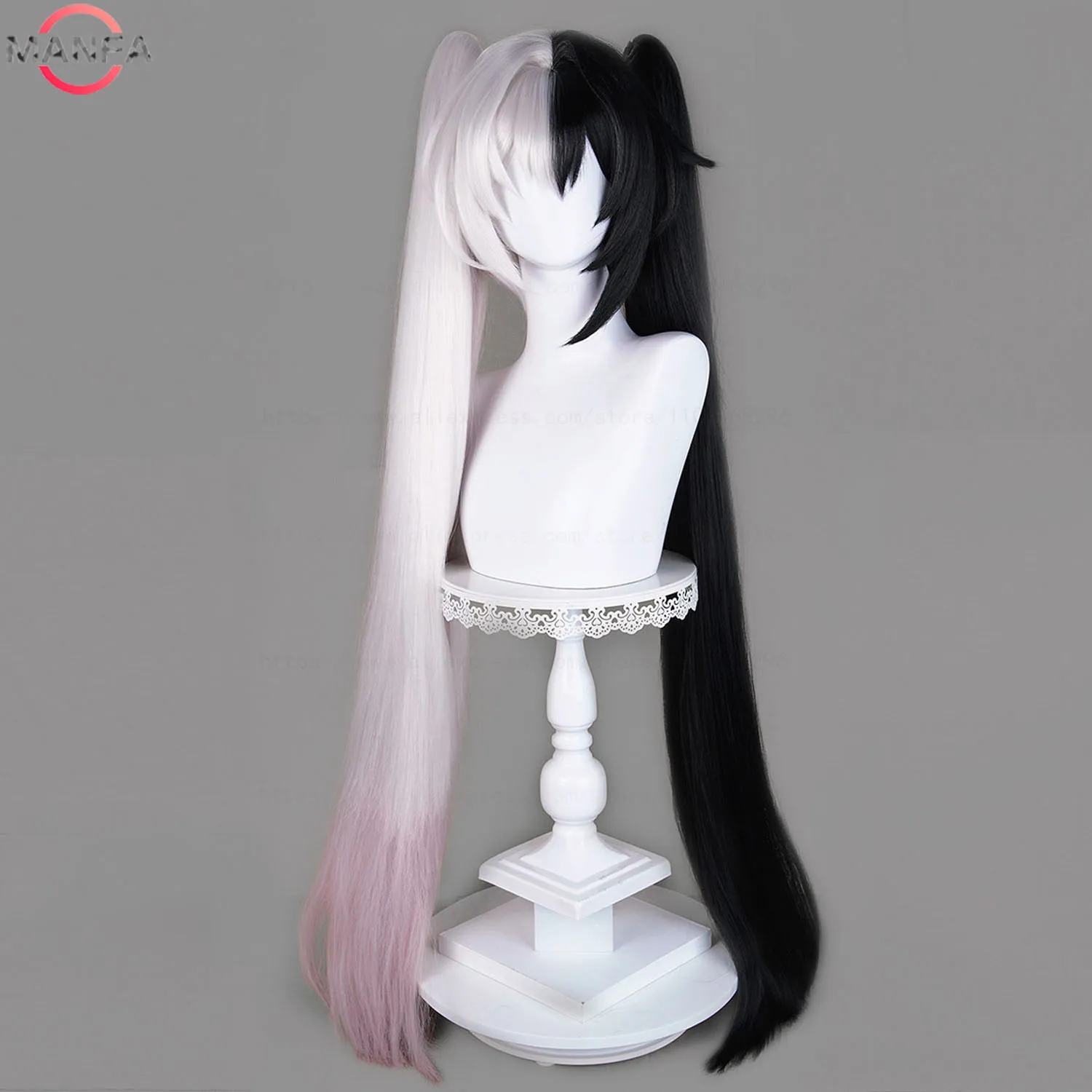 High Quality Honkai:Star Rail Sparkle Cosplay Wig Double Ponytail hair Heat Resistant Synthetic Anime Wigs + Wig Cap