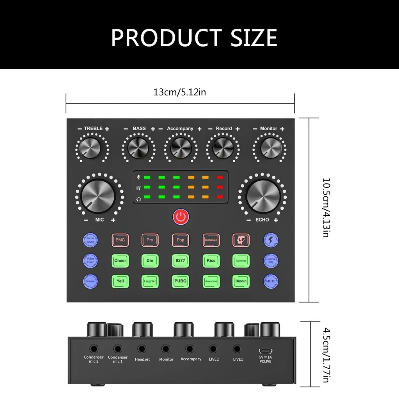Achieve Quality Sound Sound Mixer Board Digital Sound Card Multiple Platform 24BB