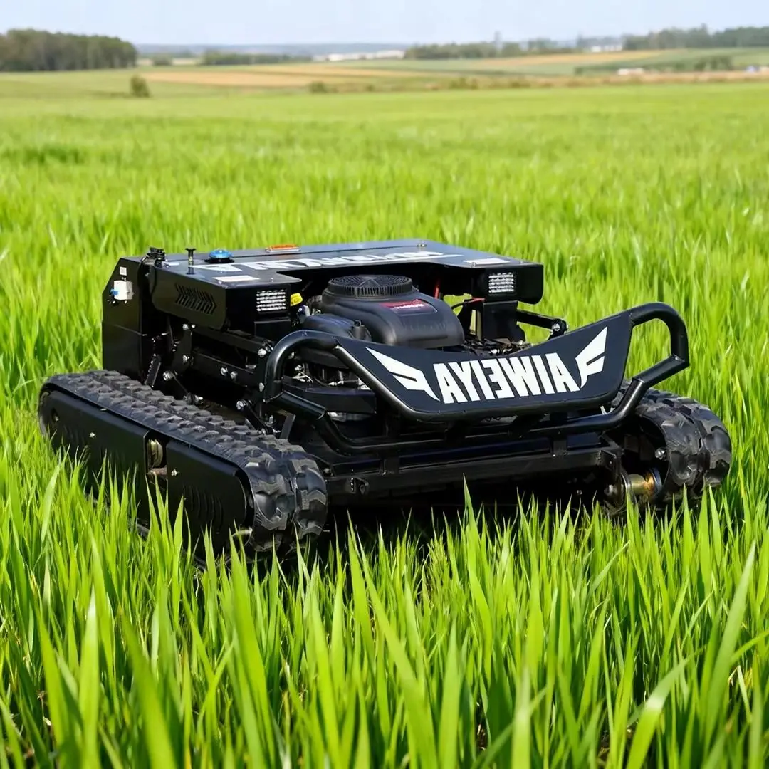 

Customized Tank Remote Control Robot Lawn Mower High Horsepower Large Cutting Width 900mm Free Blades