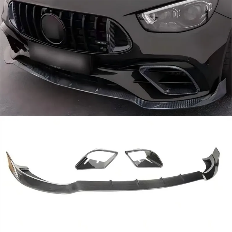

For Mercedes Benz E Class W213 E260 E300 E63S 2021-2023 Real Dry Carbon Fiber Front Lip Front Bumper Air Intake Spoiler Body Kit