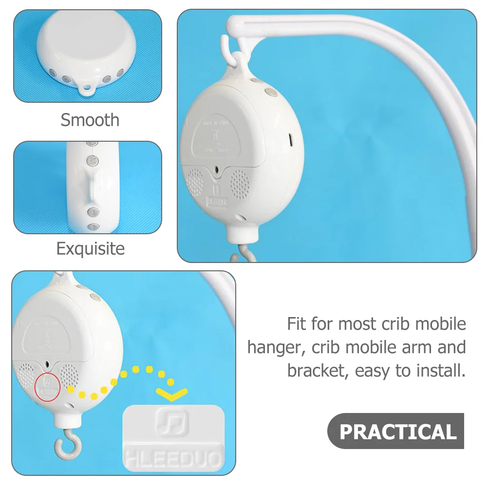 Caja Musical para cama de bebé, caja Musical móvil para cuna, campana Musical eléctrica de 12 melodías, campana Musical para cama de bebé, caja Musical móvil para cama de bebé