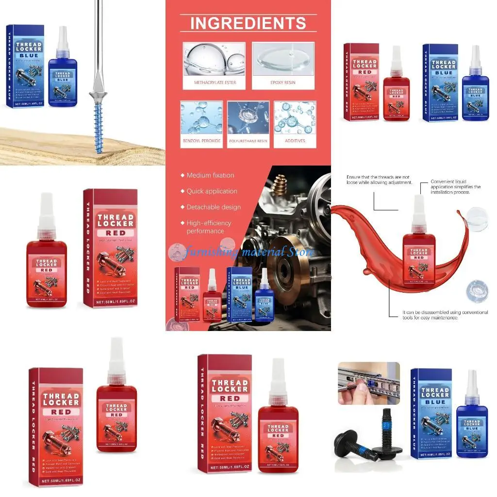 

Y5GD Professional Thread Fixative 50ml Bottle High Strength Bonding for Bolts Nut and Screws in Various Industry Use