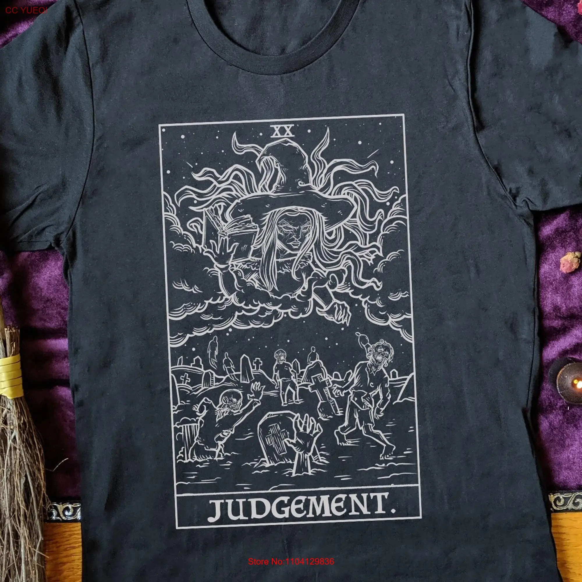 Judgement Tarot Card T Shirt Necromancer Witch Occult Horror Witchcraft Pagan Halloween Spooky Clothing