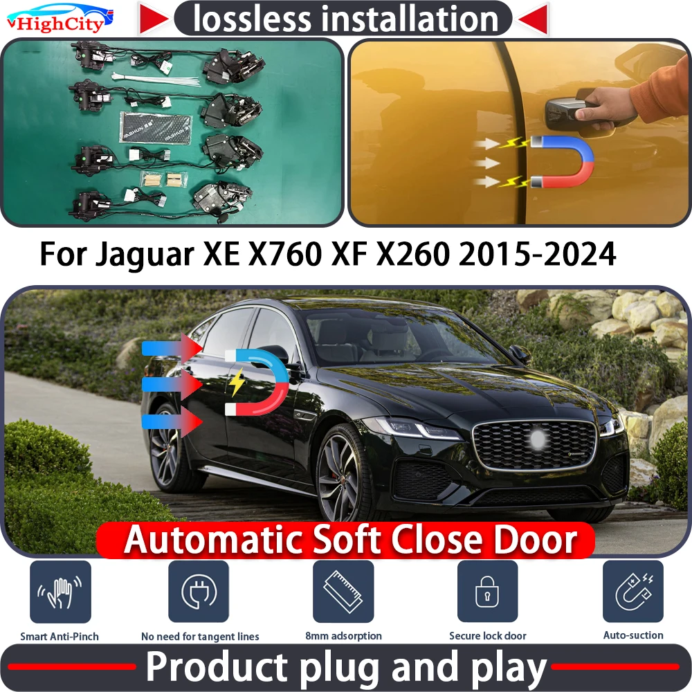 

HighCity Electric Closing Door Lock Actuator for Jaguar XE X760 XF X260 2015-2024 Soft Close Power Latch System Auto Pull Door