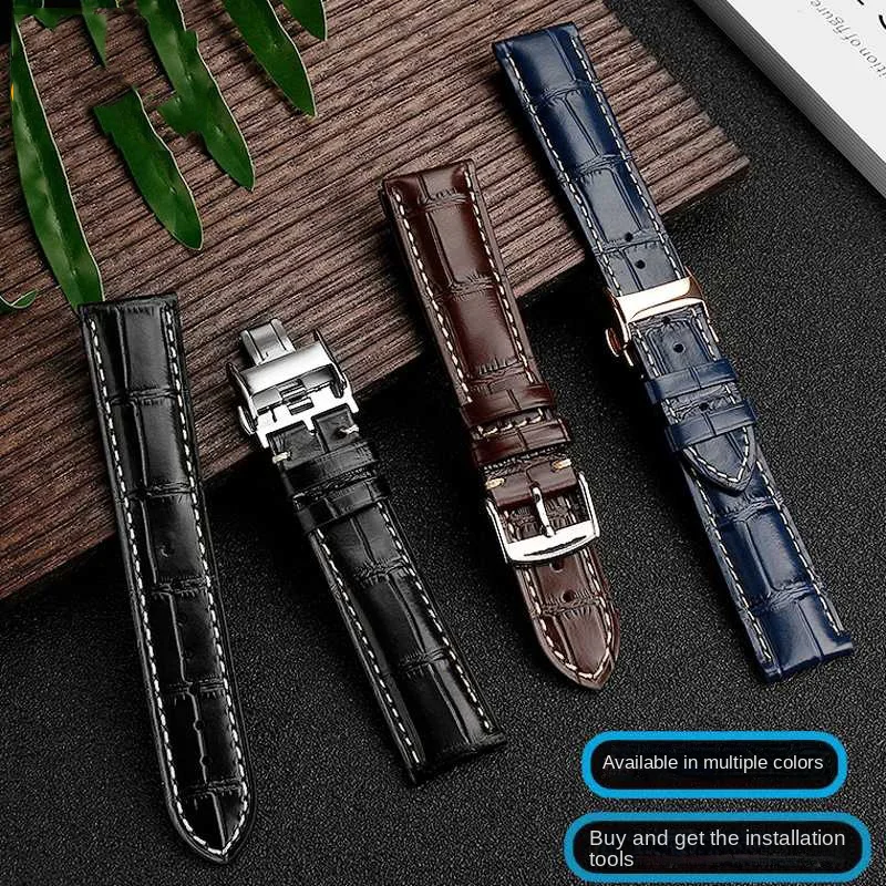 For Longines Masters Collection L3 L4 L2.628/L2.673 Watch Strap Cowhide Leather Butterfly Buckle watchband 19 20 21mm Wrist band