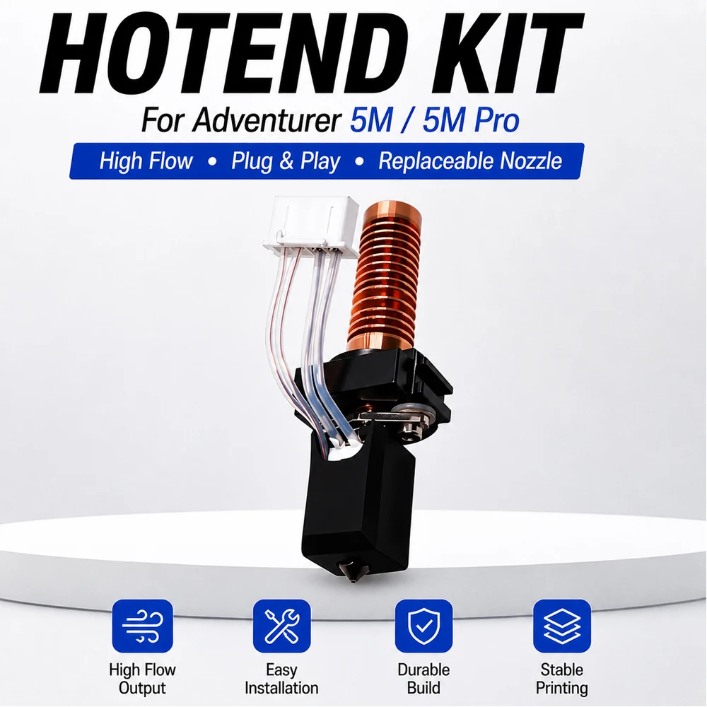 

For Flashforge Adventurer 5M / 5M Pro Upgrade Hotend Pinting Head 280℃ Ceramic Heating Block Kit AD5M Hard Steel Nozzle Hot End